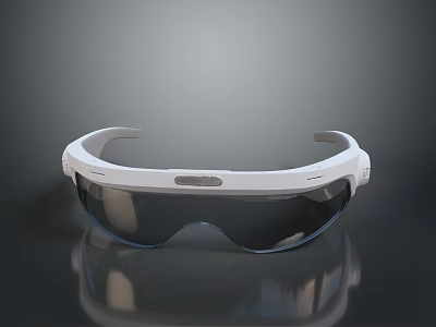 Smart Glasses With White Design Black Lenses And Sleek Wearable Computer Device 3d model