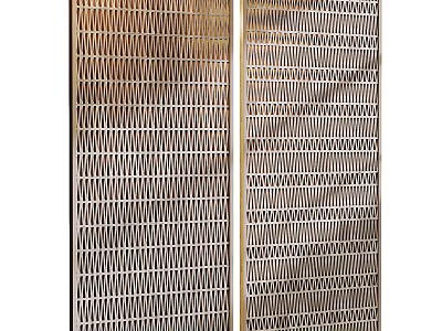 Two Modern Metal Screen Panels With Grid Pattern For Interior Decor 3d model