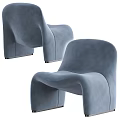 Stylish Pink Gray And Blue Velvet Leisure Chairs With Curved Modern Design