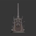 Antique Cannon With Long Barrel Mechanical Structure And Metal Base Design