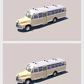 Classic Beige And White School Bus Design With Double View Exterior Details