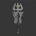 Intricate Fantasy Weapons Collection With Axe Staff Mace And Shield Designs