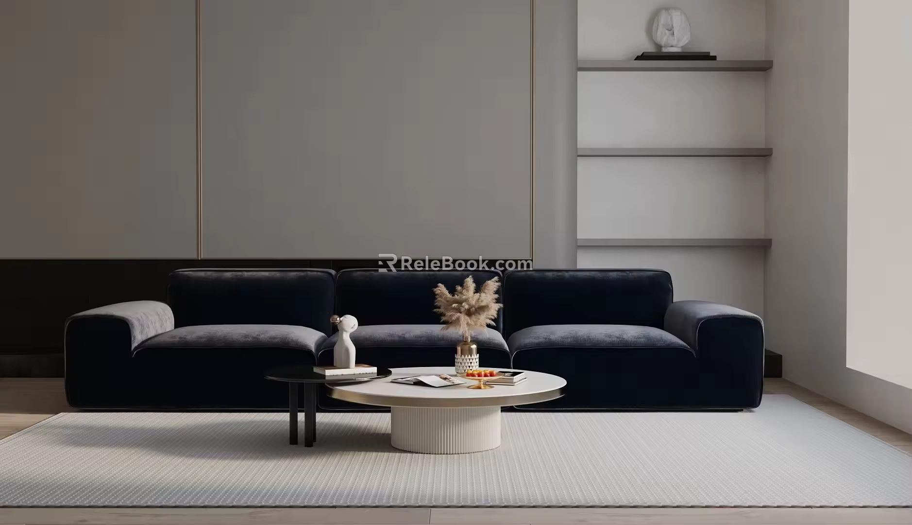 Modern three-seat sofa 3d model