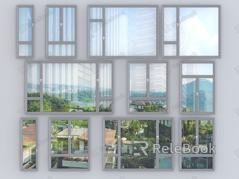 window glass window casement window sliding window aluminum alloy window broken bridge aluminum window bay window glass door floor-to-ceiling window model