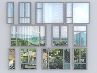 Casement Windows with Wide View and Diverse Styles for Home and Office Use 3d model