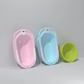 Colorful Plastic Baby Bathtubs in Pink Blue Green with Handles for Newborns