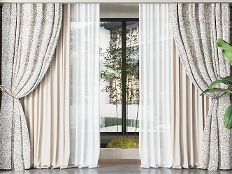 Modern Curtain Pattern Curtain 3d model