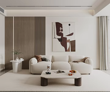Modern sofa coffee table combination 3d model