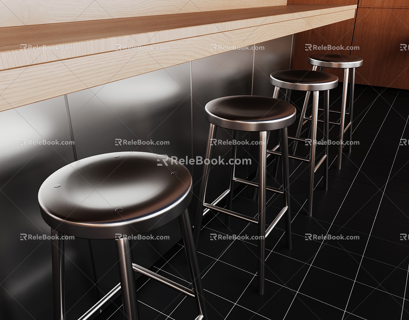 Metal Bar Chair Bar Chair 3d model