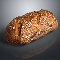 Crusty Whole Grain Bread Loaf Topped With Sesame And Mixed Seeds