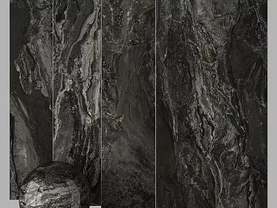 Dark Marble Components With Natural Texture And Decorative Panel Design 3d model
