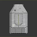 Gray Metal Industrial Device With Heat Sink Ports And Modern Mechanical Design