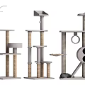 Modern Cat Trees With Jute Scratching Posts And Multi Level Platforms For Cats 3d model