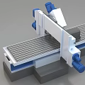 Industrial Milling Machine With Precision Worktable Blue White Design And Control Panel