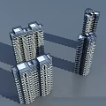Modern High Rise Residential Building With Glass Facade And Balconies Under Blue Sky