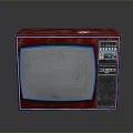Vintage Red Television With Worn Screen Retro Control Panel And Classic Design