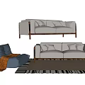 Multiplayer Sofa Single Sofa Lazy Sofa Carpet Sofa Blanket 3d model