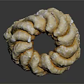Fluffy Twisted Pastry with Golden Layers and White Powder Topping
