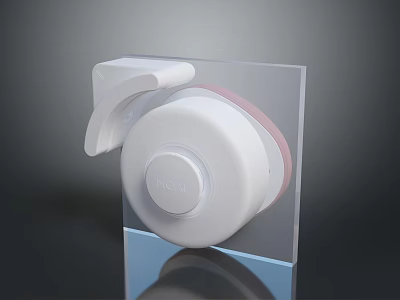Modern White Round Switch Panel With Sleek Design And Transparent Base For Home Electrical Decoration 3d model