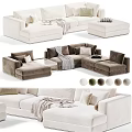 Modern Cozy Fabric Double Sofa With Multiple Styles And Neutral Color Options For Home Decor