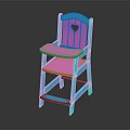 Stylish Kids Chair With Blue Frame Pink Tray And Heart Shaped Backrest