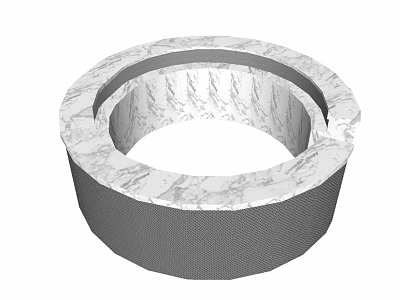 Marble Circular Reception Desk With Gray Textured Base And Smooth Surface 3d model