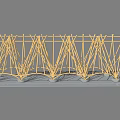 Garden Landscape Design With Yellow Metal Frame Arch Structure And Support Columns