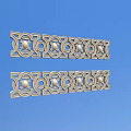 Golden Carved Patterns With Geometric Design And Circular Ornaments On Blue Background 3d model