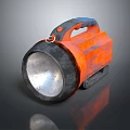 Vintage Orange Black Flashlight On Rustic Wooden Desk Furniture Design