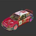 Citroen Rally Racing Car With Red White Blue Livery Total Logo And Number 3