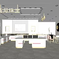 Elegant Jewelry Store Interior Design With Display Counters And Decorative Lighting Elements 3d model