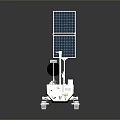 Space Exploration Rover With Dual Solar Panels Circular Antenna And Wheels 3d model