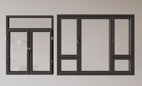 Modern window casement window broken bridge aluminum casement window 3d model