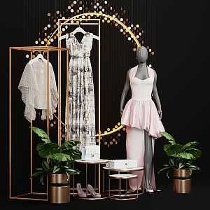 Modern model women's clothing display 3d model