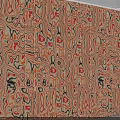 Patterned Decorative Wardrobe With Colorful Red Orange Black Beige Abstract Design