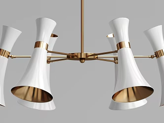 Modern chandelier white multi-head chandelier 3d model