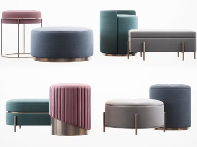 Light Luxury Sofa Stool Sofa Combination 3d model Light Luxury Sofa Stool Sofa Combination 3d model