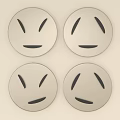 Four Circular Wall Decor With Smiley Face Design For Modern Home Interior