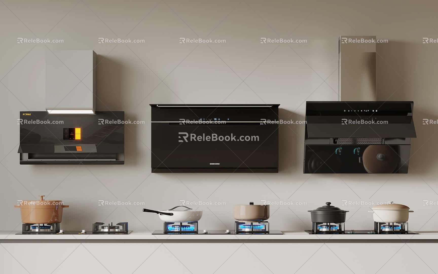 Range hood and stove combination model