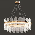 Elegant Modern Chandeliers Featuring Glass Discs Cylinders And Golden Layered Frames
