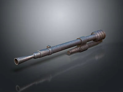 Ancient Vintage Metal Weapon With Long Barrel And Rustic Design 3d model