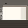 Modern Minimalist Living Room Interior With Marble Accent Wall Light Panels And Wooden Elements