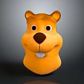 Cartoon Character Orange Groundhog 3D Model With Big Eyes And Smiling Expression