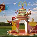 McDonald's Themed Photo Spot With Ronald McDonald Balloons Big Mac And Fries