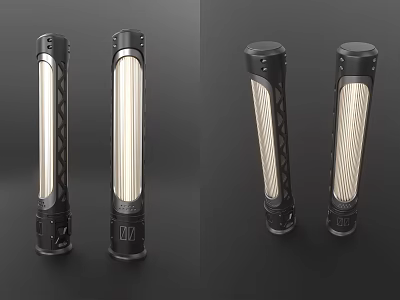 Modern Outdoor Lights With Cylindrical Shape Black Frame And Transparent Shade 3d model