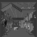 Clothing Store Interior Design With Stylish Mannequin Wooden Racks And Hanging Clothes