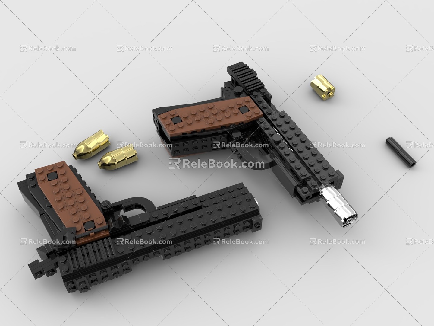 LEGO toy blocks pistol gun 3d model