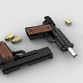 LEGO toy blocks pistol gun 3d model