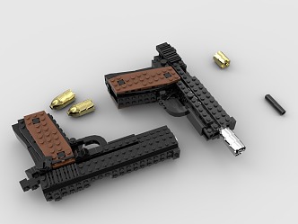 LEGO toy blocks pistol gun 3d model