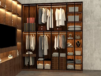 Wardrobe porch wardrobe combination SU model 3d model